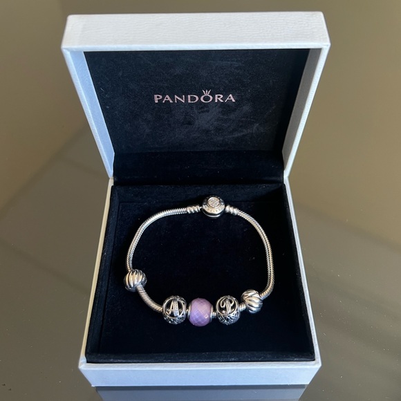 Pandora Jewelry - Pandora Silver Bracelet with Pink Charm